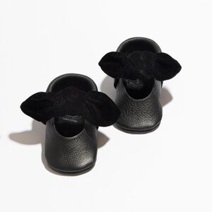Black Kids Shoes with Bow Detail